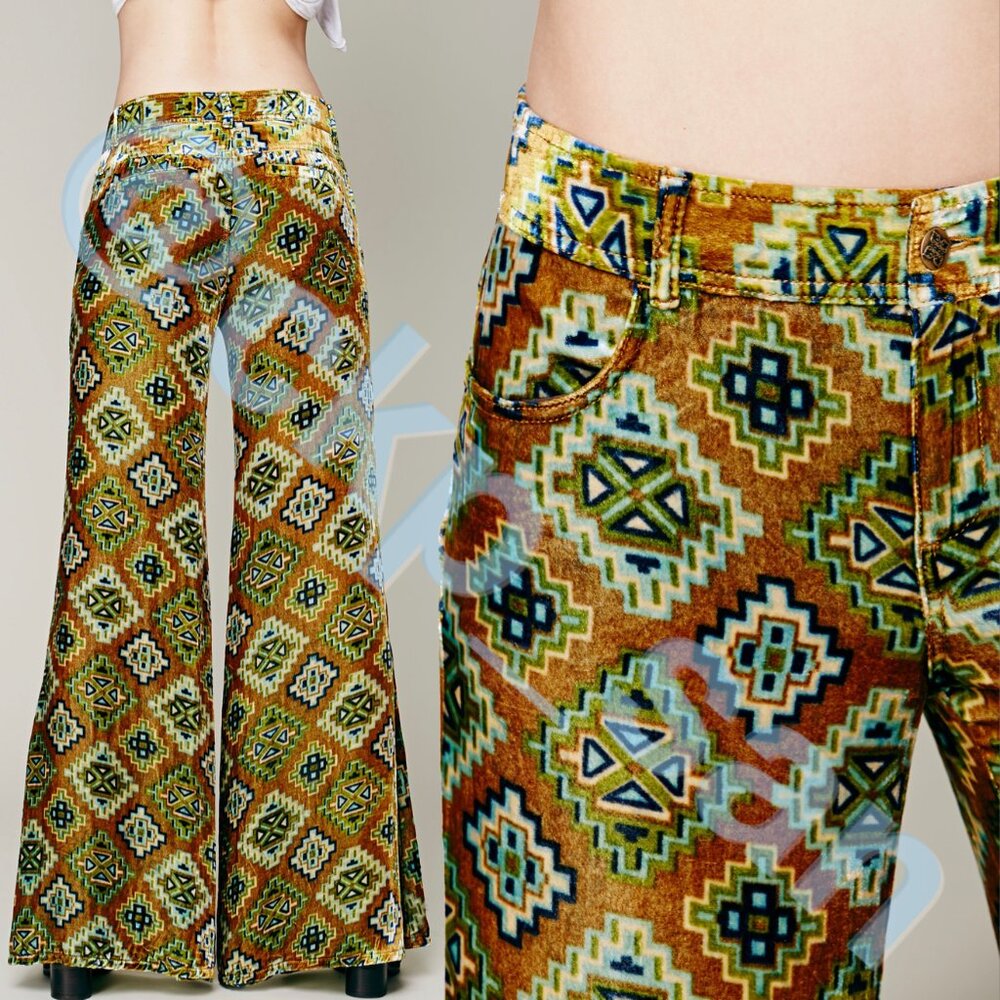 Free People Shay Velvet Wideleg Pants Sz 10 - Picture 3 of 16